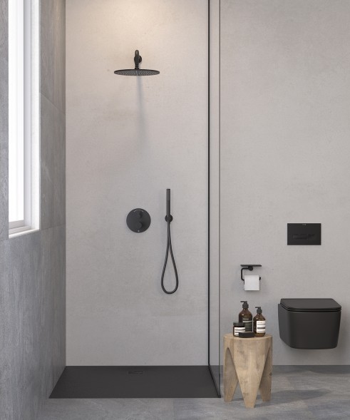 Душевая система Kludi Nova Fonte 7 in1 с термостатом, черный матовый (208313915)