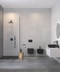 Душевая система Kludi Nova Fonte 7 in1 с термостатом, черный матовый (208313915)