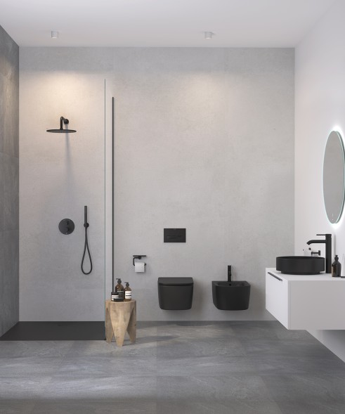 Душевая система Kludi Nova Fonte 7 in1 с термостатом, черный матовый (208313915)