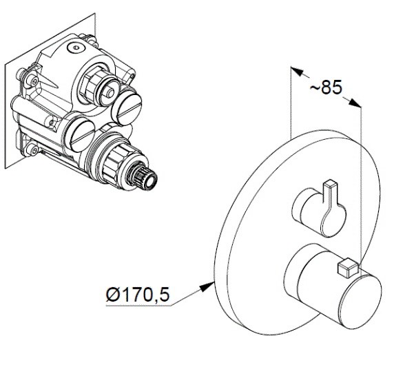 Душевая система Kludi Nova Fonte 7 in1 с термостатом, черный матовый (208313915)