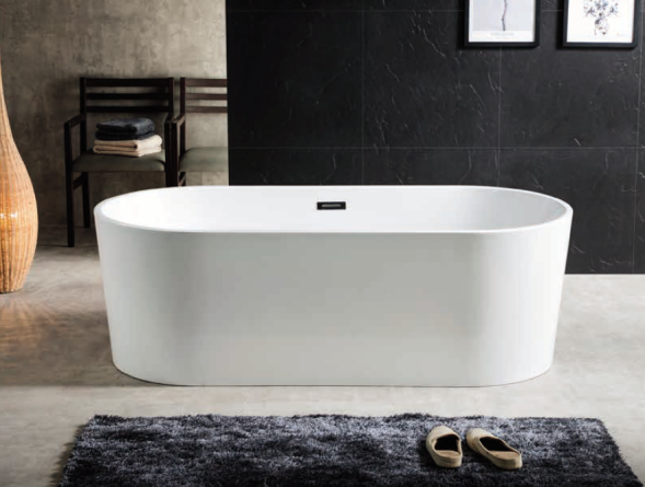 Ванна акриловая Azario BRISTOL 1600х800х580, свободностоящая, в комплекте с сифоном и металлической рамой (BRI16080)