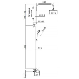 Душевая система AZARIO TEVIS со смесителем для душа, хром (AZ-15780161)
