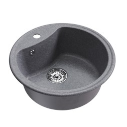 Мойкa ML-GM09 КОМФОРТ круглая, графит (342), 510 мм (глуб. чаши 190) - 00-00009284 