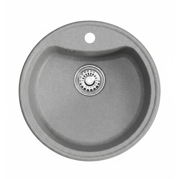 Мойкa МЛ-ГМ09 (ML-GM09) КОМФОРТ круглая, графит (342), 510 мм (глуб. чаши 190) - 00-00009284 