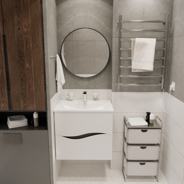 Тумба д/ванной &amp;quot;Лайф-60&amp;quot; подвесная  под раковину Марго-60 (MIXLINE) (ПВХ) - 553031 