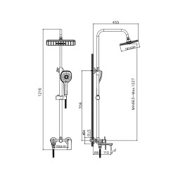 Душевая система 35к HB24505 HAIBA лейка "Тропический душ" БЕЛЫЙ/ХРОМ - HB24505