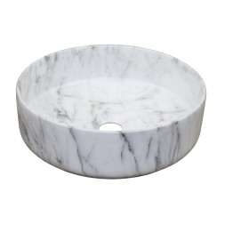 Раковина-чаша Azario 355х355х120 накладная, круглая, светлый мраморный (AZ-3134-M820)