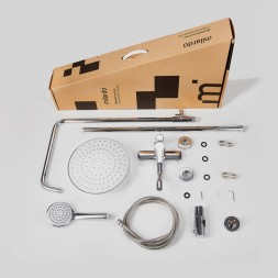 Душевая система 35к Milardo STRSB1FM06 "Stripe" лейка "Тропический душ", ХРОМ - STRSB1FM06