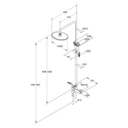 Душевая система 35к Milardo STRSB1FM06 "Stripe" лейка "Тропический душ", ХРОМ - STRSB1FM06