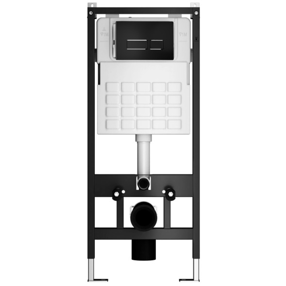 Система инсталляции WAVE, двухрежимная прямоугольная кнопка V2 черная, МЕХАНИКА - 553525 