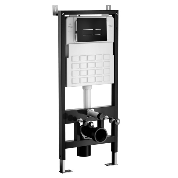 Система инсталляции WAVE, двухрежимная прямоугольная кнопка V2 черная, МЕХАНИКА - 553525 