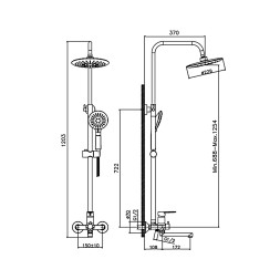 Душевая система 35к HB24557-8 HAIBA лейка "Тропический душ" БЕЛЫЙ/ХРОМ - HB24557-8