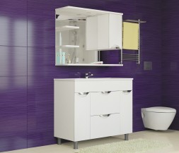 Зеркальный шкаф "ЭТЬЕН-75" правый с подсветкой (ПВХ) - 529941