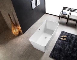 Ванна акриловая Azario LINCOLN 1690х800х580, свободностоящая, в комплекте с сифоном и металлической рамой (LIN17080)
