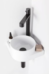 Смеситель для раковины-чаши Ravak Puri PU 015.20 высокий, керамический картридж, черный матовый (X070182)