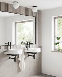 Смеситель для раковины-чаши Ravak Puri PU 015.20 высокий, керамический картридж, черный матовый (X070182)