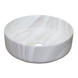 Раковина-чаша Azario 355х355х120 накладная, круглая, светлый мрамор (AZ-3134-M817)