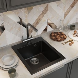 Мойка ML-GM14 КОМФОРТ ультра-черная (344), 420*500*190мм - 00-00009346