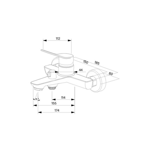 Смеситель для  ванны  35к Milardo ENJSB00M02 &amp;quot;Enjoy&amp;quot; с душ. аксессуарами  ХРОМ - ENJSB00M02 
