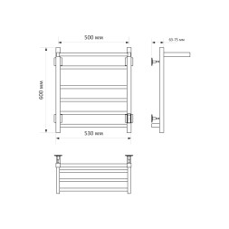 Полотенцесушитель MIXLINE FORTUNE 60х50 (таймер, 445 Вт, 5 перекладин + ПОЛКА) электрический БЕЛЫЙ - ML-556427