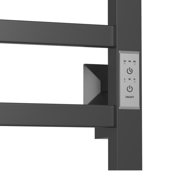 Полотенцесушитель MIXLINE TRIUMPH  80х50 (таймер, 558Вт, 6 перекладин + ПОЛКА) электрический ЧЕРНЫЙ - ML-556384 