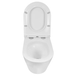 Унитаз подвесной Azario Teramo 515х355х365 безободковый, скрытое крепление, смыв "Торнадо",  в комплекте с сидением микролифт (AZ-0053-UQ3)