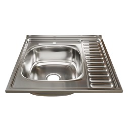 Мойка 60х60 (0,6) лев вып 3 1/2 MIXLINE 16см с сифоном - 528014