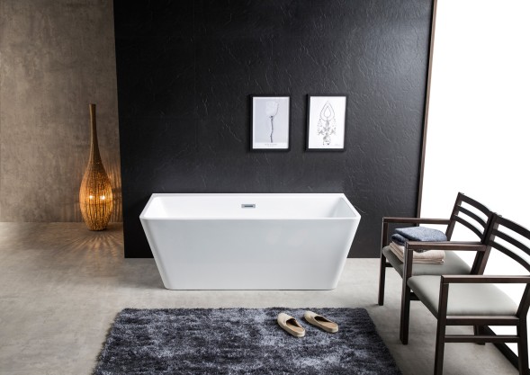 Ванна акриловая Azario OXFORD 1700х830х650, пристенная, в комплекте с сифоном и металлической рамой (OXF17083)