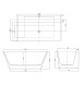 Ванна акриловая Azario OXFORD 1700х830х650, пристенная, в комплекте с сифоном и металлической рамой (OXF17083)
