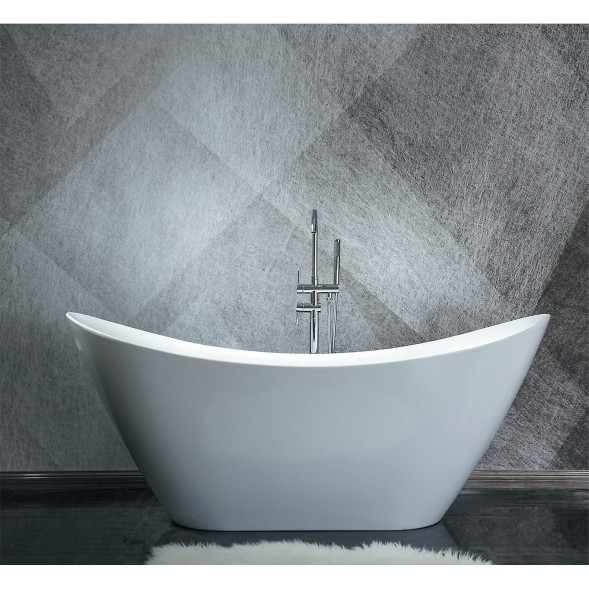 Ванна акриловая Azario MELADO 1800770х760 белая, свободностоящая в комплекте с сифоном и металлическими ножками (AZ-6107-18W)