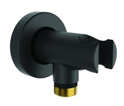 Душевой держатель Bossini с водорозеткой, цвет черный матовый (C12000.073)