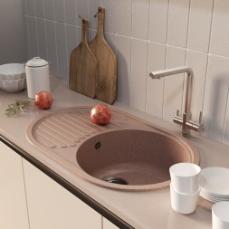 Мойка ML-GM16 КОМФОРТ овальная с крылом, терракотовая (307), 730*460*180мм - 00-00009362 