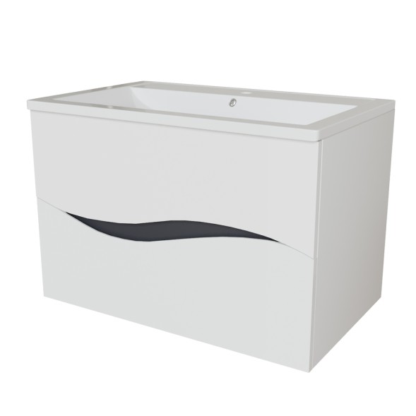 Тумба д/ванной &amp;quot;Лайф-80&amp;quot; подвесная  под раковину Марго-80 (MIXLINE) (ПВХ) - 553033 