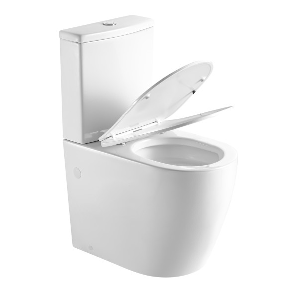 Унитаз напольный Azario LUMA TORNADO FLUSHING безободковый в комплекте с бачком и сиденьем микролифт, дюропласт. 595*360*820 мм (AZ-1253ST)