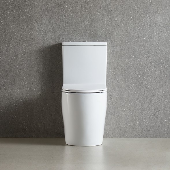 Унитаз напольный Azario LUMA TORNADO FLUSHING безободковый в комплекте с бачком и сиденьем микролифт, дюропласт. 595*360*820 мм (AZ-1253ST)