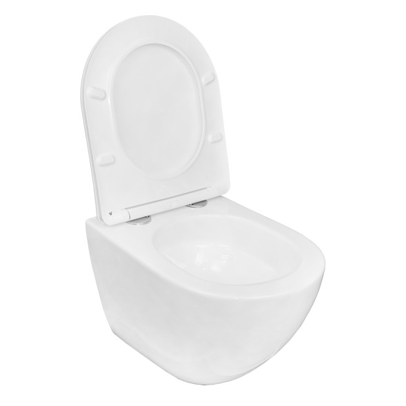 Унитаз подвесной Azario Trevi 495х360х390 безободковый, слив &amp;quot;ТОРНАДО&amp;quot;, в комплекте с сидением микролифт, белый (AZ-0093UQ3)