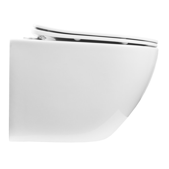 Унитаз подвесной Azario Trevi 495х360х390 безободковый, слив &amp;quot;ТОРНАДО&amp;quot;, в комплекте с сидением микролифт, белый (AZ-0093UQ3)