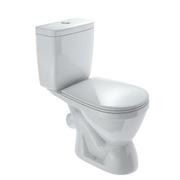 Унитаз-компакт &amp;quot;Лира&amp;quot; белый (косой, нижн, сид. полип., арм) (Rosa) - 4620008191096 