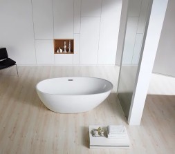 Ванна акриловая Azario LEEDS 1685х840х580, свободностоящая, в комплекте с сифоном и металлической рамой (LEE17085)