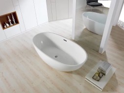 Ванна акриловая Azario LEEDS 1685х840х580, свободностоящая, в комплекте с сифоном и металлической рамой (LEE17085)