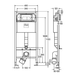 Сет для унитаза Viega Prevista Dry Visign for Life 6, с белой кнопкой