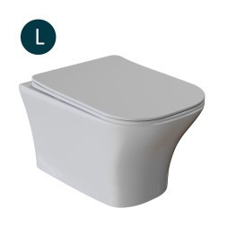 Унитаз подвесной безободковый WAVE CITY сид. дюропласт, м/л, быстр, БЕЛЫЙ глянец (L) - 550502