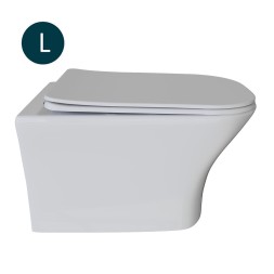 Унитаз подвесной безободковый WAVE CITY сид. дюропласт, м/л, быстр, БЕЛЫЙ глянец (L) - 550502