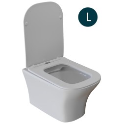 Унитаз подвесной безободковый WAVE CITY сид. дюропласт, м/л, быстр, БЕЛЫЙ глянец (L) - 550502