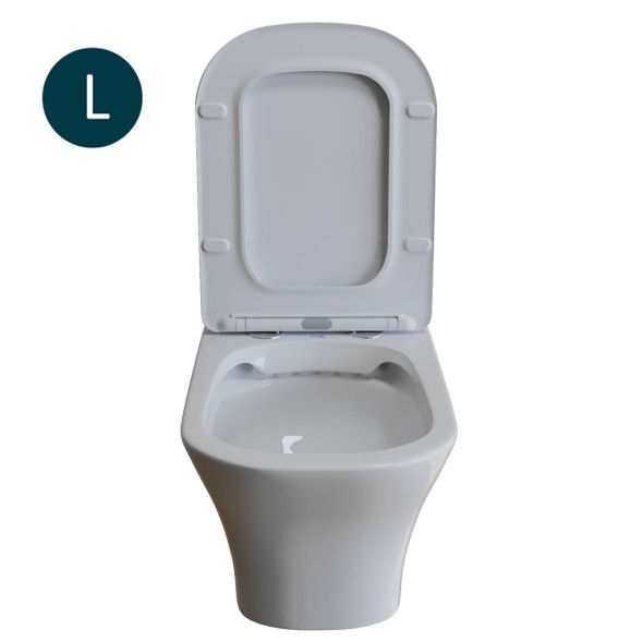 Унитаз подвесной безободковый WAVE CITY сид. дюропласт, м/л, быстр, БЕЛЫЙ глянец (L) - 550502 