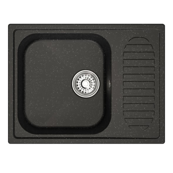 Мойка ML-GM18 КОМФОРТ с крылом, черная (308), 640*490*190мм - 00-00009387 