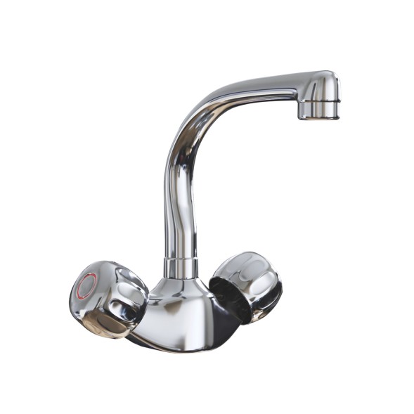 Смеситель для кухни 1/2 кер. MIXLINE ML02-031 высокий излив п/гайку (без подводки) - ML02-031 