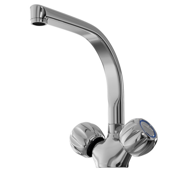 Смеситель для кухни 1/2 кер. MIXLINE МЛ02-031 (ML02-031) высокий излив п/гайку (без подводки) - МЛ02-031/ML02-031 