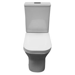 Унитаз напольный Azario Milagro безободковый система смыва Tornado, сиденье микролифт 640х370х405 (AZ-8502)