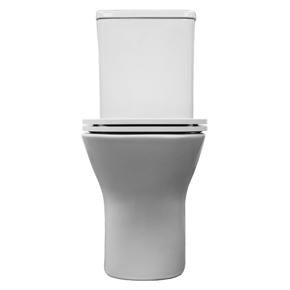 Унитаз напольный Azario Milagro безободковый система смыва Tornado, сиденье микролифт 640х370х405 (AZ-8502)